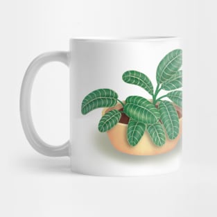 House Plant Potted Tropical Leaf Illustration Mug